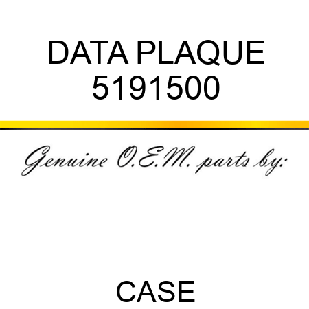DATA PLAQUE 5191500