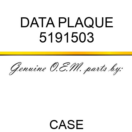 DATA PLAQUE 5191503
