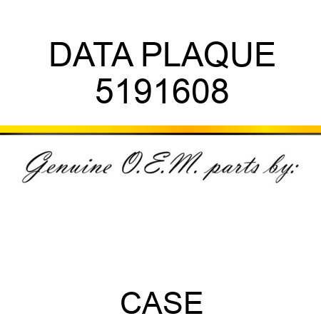 DATA PLAQUE 5191608