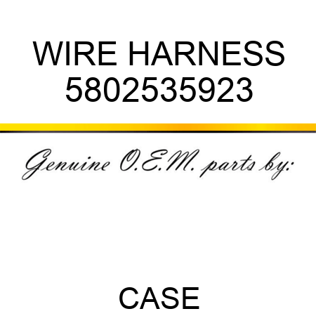 WIRE HARNESS 5802535923