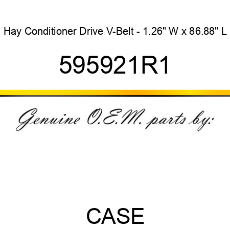 Hay Conditioner Drive V-Belt - 1.26" W x 86.88" L 595921R1