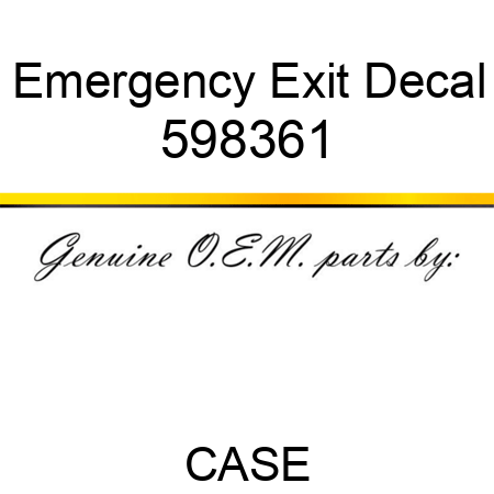 Emergency Exit Decal 598361