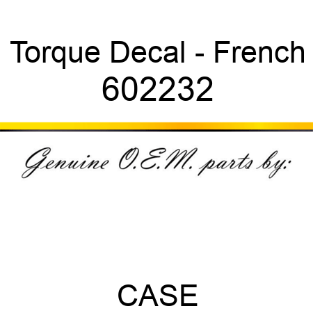 Torque Decal - French 602232
