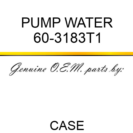 PUMP, WATER 60-3183T1