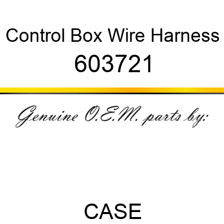 Control Box Wire Harness 603721
