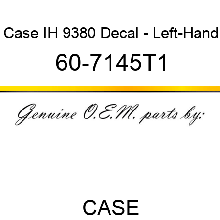 Case IH 9380 Decal - Left-Hand 60-7145T1