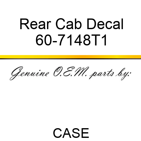 Rear Cab Decal 60-7148T1