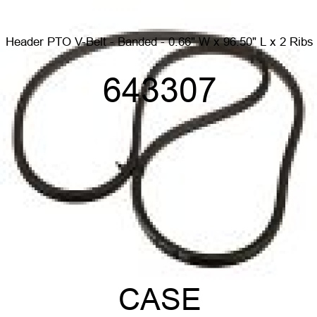 Header PTO V-Belt - Banded - 0.66" W x 96.50" L x 2 Ribs 643307