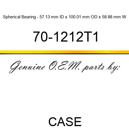 Spherical Bearing - 57.13 mm ID x 100.01 mm OD x 58.88 mm W 70-1212T1