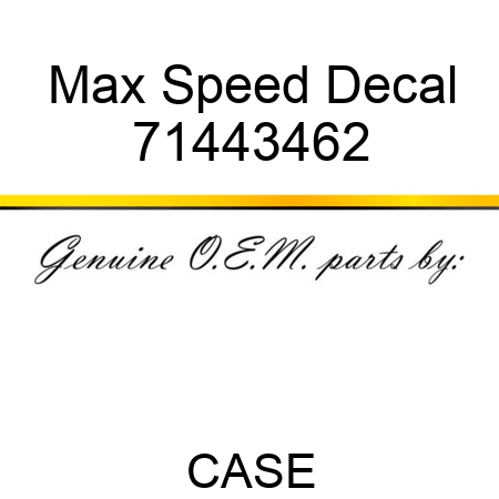 Max Speed Decal 71443462
