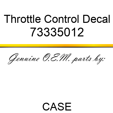 Throttle Control Decal 73335012