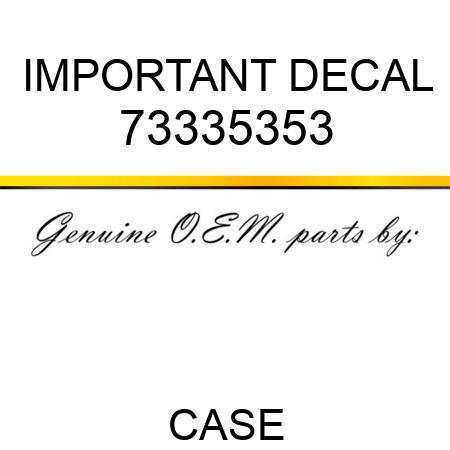 IMPORTANT DECAL 73335353