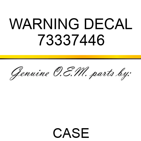WARNING DECAL 73337446