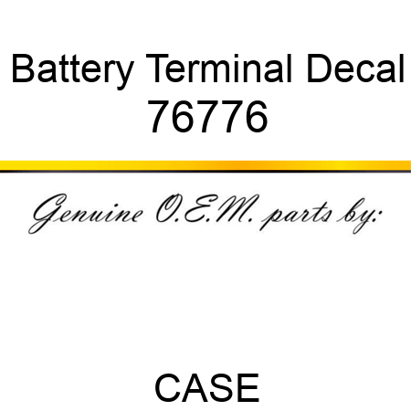 Battery Terminal Decal 76776