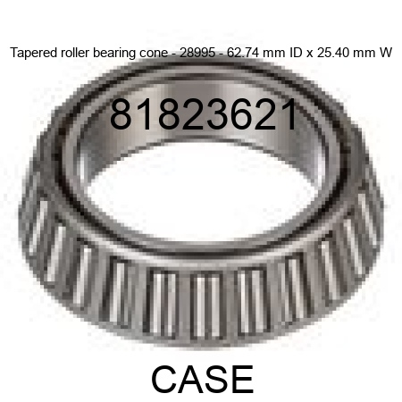 Tapered roller bearing cone - 28995 - 62.74 mm ID x 25.40 mm W 81823621