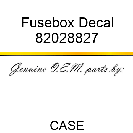 Fusebox Decal 82028827