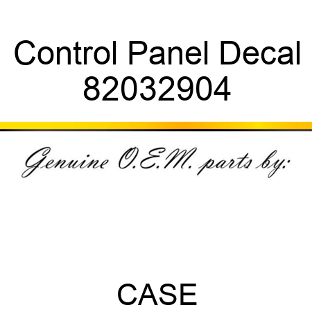 Control Panel Decal 82032904