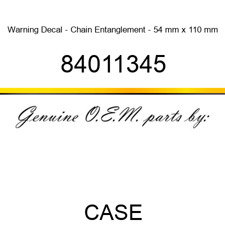 Warning Decal - Chain Entanglement - 54 mm x 110 mm 84011345