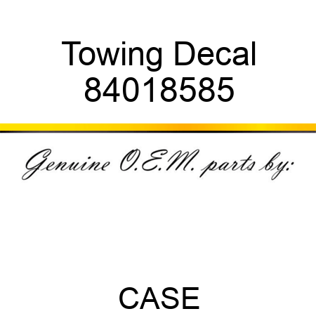 Towing Decal 84018585