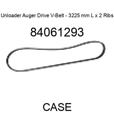 Unloader Auger Drive V-Belt - 3225 mm L x 2 Ribs 84061293