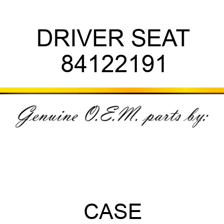 DRIVER SEAT 84122191