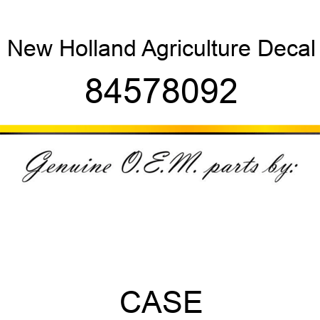 New Holland Agriculture Decal 84578092