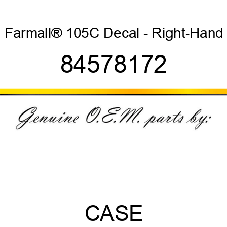 Farmall® 105C Decal - Right-Hand 84578172