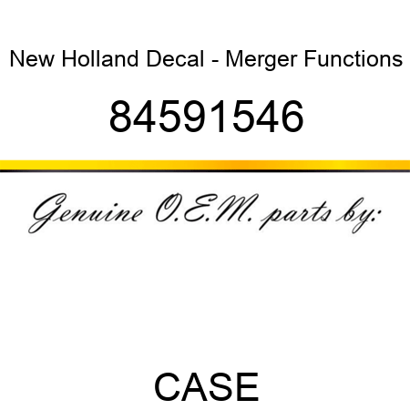 New Holland Decal - Merger Functions 84591546