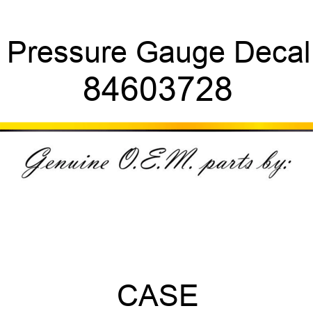 Pressure Gauge Decal 84603728
