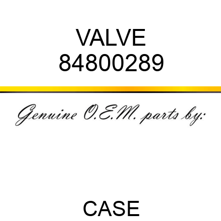 VALVE 84800289