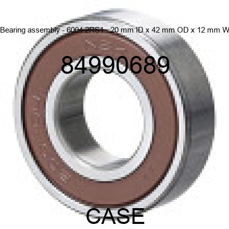 Bearing assembly - 6004 2RS1 - 20 mm ID x 42 mm OD x 12 mm W 84990689
