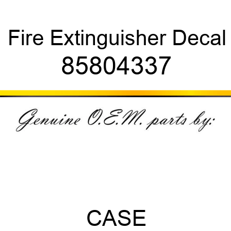 Fire Extinguisher Decal 85804337