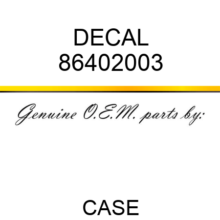 DECAL 86402003