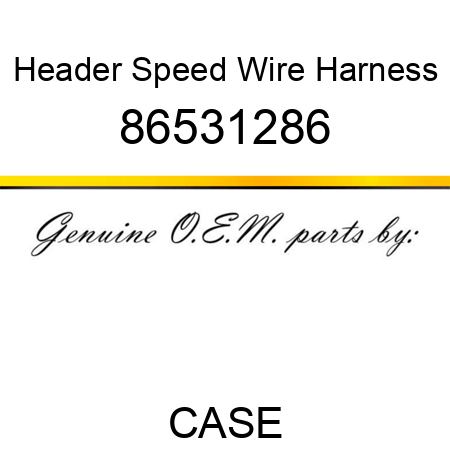 Header Speed Wire Harness 86531286