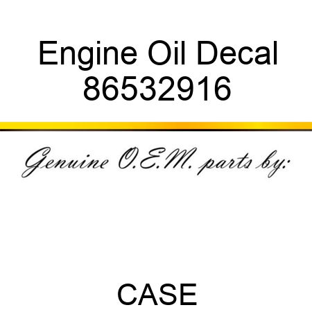 Engine Oil Decal 86532916