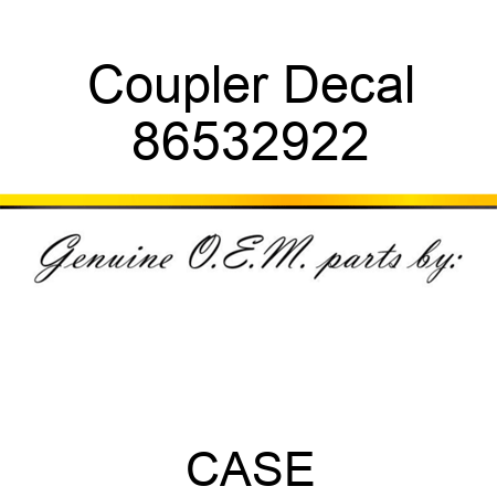 Coupler Decal 86532922