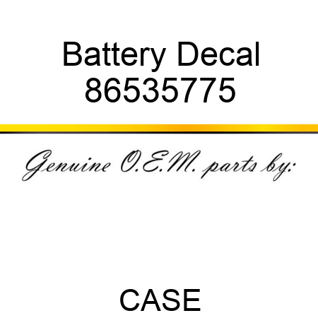 Battery Decal 86535775