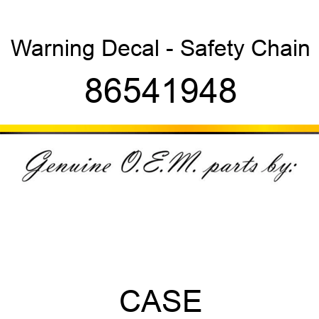 Warning Decal - Safety Chain 86541948