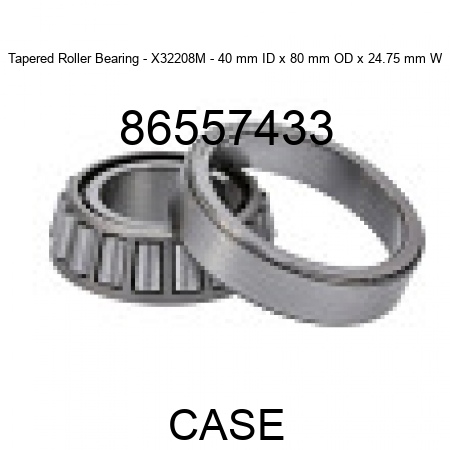 Tapered Roller Bearing - X32208M - 40 mm ID x 80 mm OD x 24.75 mm W 86557433