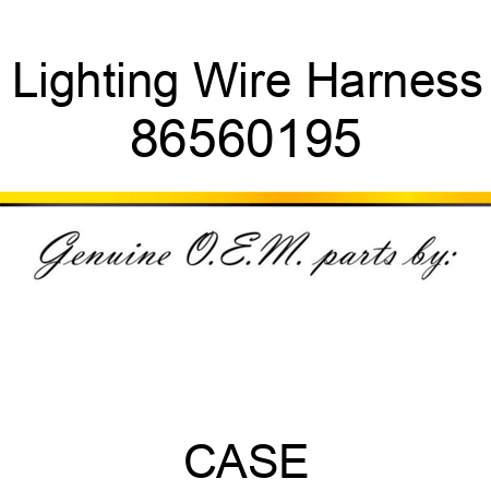 Lighting Wire Harness 86560195