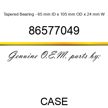 Tapered Bearing - 65 mm ID x 105 mm OD x 24 mm W 86577049