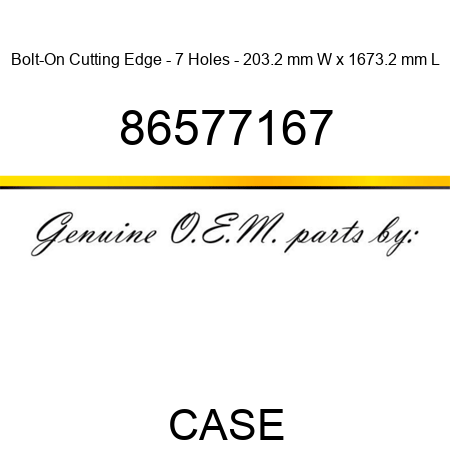 Bolt-On Cutting Edge - 7 Holes - 203.2 mm W x 1673.2 mm L 86577167