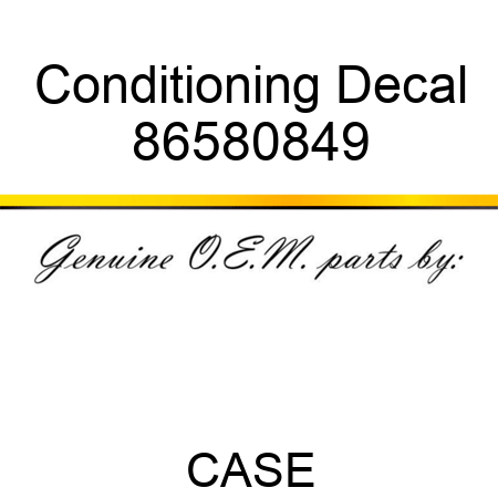 Conditioning Decal 86580849