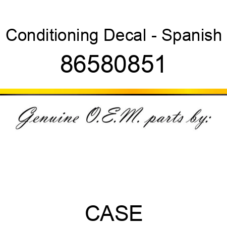 Conditioning Decal - Spanish 86580851
