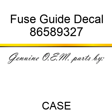 Fuse Guide Decal 86589327