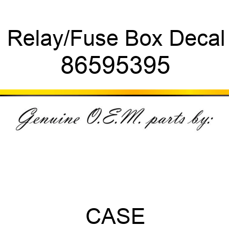 Relay/Fuse Box Decal 86595395