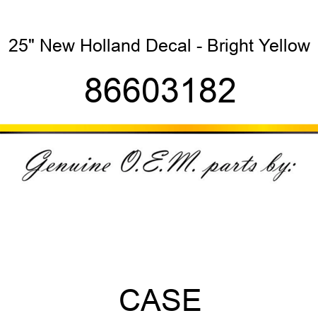 25" New Holland Decal - Bright Yellow 86603182