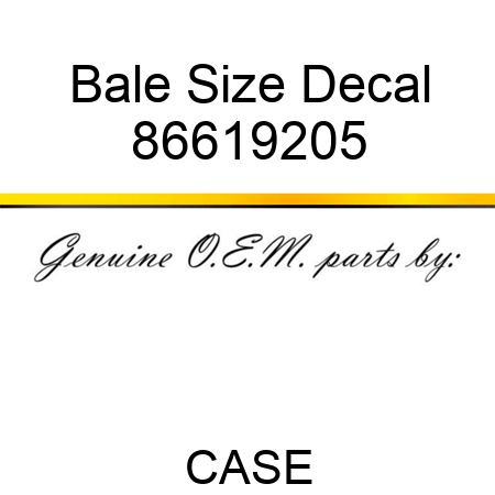 Bale Size Decal 86619205