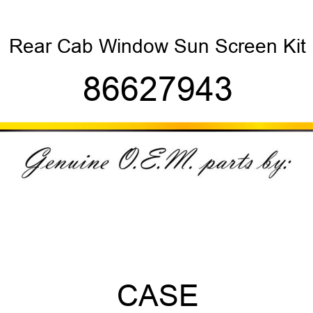 Rear Cab Window Sun Screen Kit 86627943