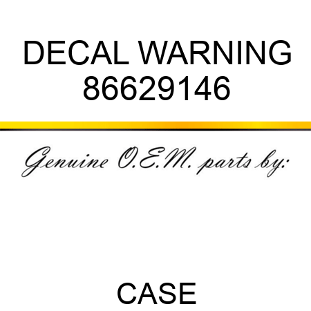 DECAL, WARNING 86629146